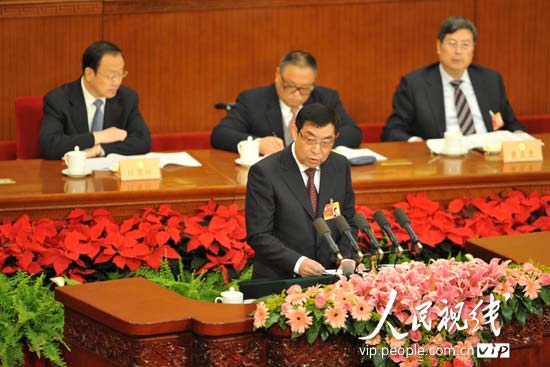 马培华委员发言。人民网记者 翁奇羽 摄